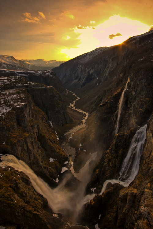 wonderous-world:  Vøringfossen Falls, Norway by Johannes Heine