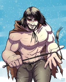 byronpowerart:  On 6th December St. Nicholas visits Germany, bringing gifts to the good boys and girls… but if you’ve been bad his manservant Knecht Ruprecht will dole out punishment. So you decide. #knechtruprecht #gaychristmas #darkchristmas #snow