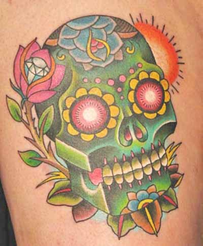 Cute girly skull tattoos designs