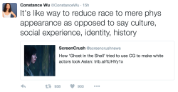 when-did-this-become-difficult:  messithehumble:  her twitter feed is life-saving #StopTheWhitewashing  constance wu is queen 