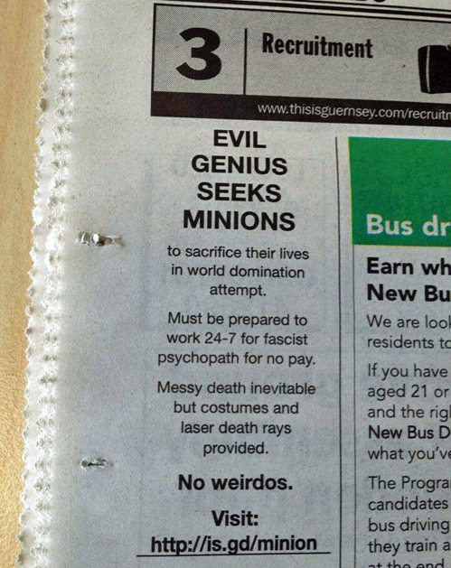 tastefullyoffensive:  Spotted in the classified ads. [x] 