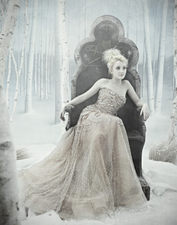 beingmikeh:  Blessed be to the Snow Witch Queen!  Evanna Lynch (a.k.a. the quirky but lovable Luna Lovegood from the Harry Potter franchise) looks beautiful in these photographs from a Giuliano Bekor photo shoot. 