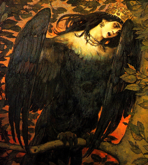 nigra-lux:  VASNETSOV, Viktor Mikhaylovich (1848-1926) Sirin and Alkonost – Birds of Joy and Sorrow, details1896Ed. Orig. 