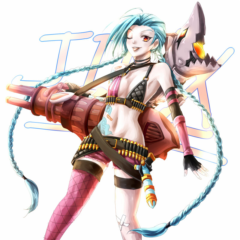 league-of-legends-sexy-girls:  Jinx by urusai-baka 