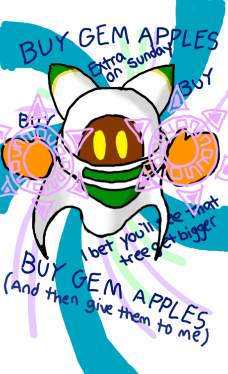 xenargon:buy gem apples… buy gem apples…Help I can’t stop drawing Magolor.I&hellip; feel compelled&h