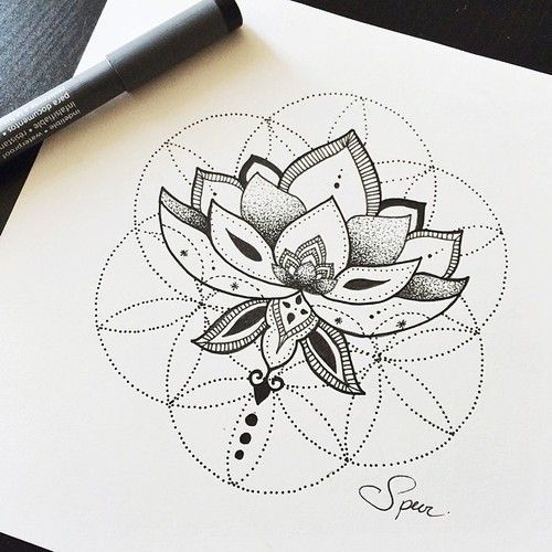 Dotwork lotus mandala 1 Art Print by teadreamerr | Society6