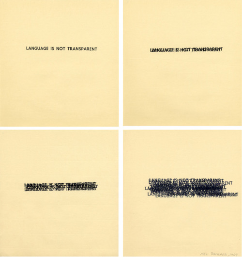 Mel Bochner, Language Is Not Transparent, 1969I should have just submitted this for my essay on Bart