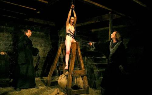 medievalbondage: Torture with floggers and wooden pony