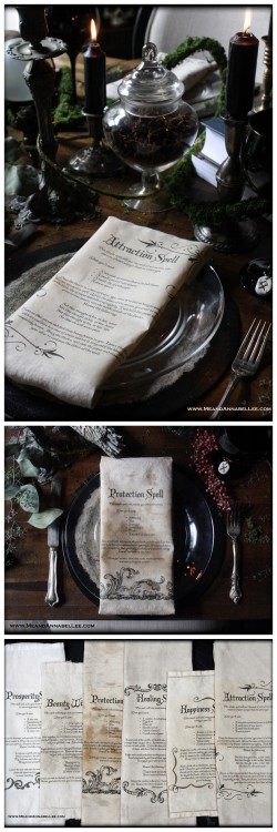  DIY Halloween or Valentine’s Day Witches’ Spell NapkinsMake these napkins as gifts or use for a spe