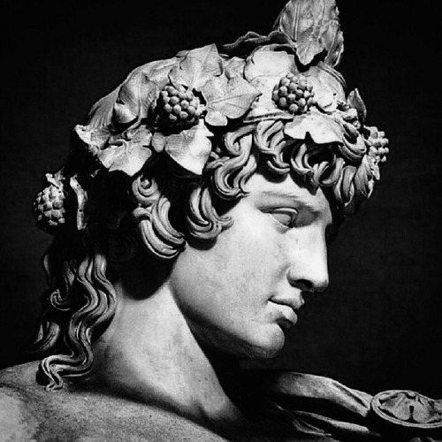  Detail of a colossal statue of Antinous as Dionysos Osiris, marble, Roman, Vatican Museums, Rome, I