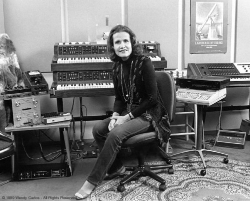 policedronecrashesintopolice:  Whoops, that picture I reblogged earlier was not of Wendy Carlos, but here are some shots of Wendy with some awesome looking synths 