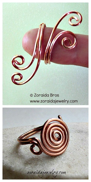DIY 2 Wire Ring Tutorials from Art-Z Jewelry.Top Photo: DIY Easy Adjustable Wire Spiral Ring Tutoria