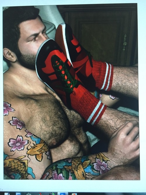 XXX “Licking sneakers” Digital image, 2018 photo