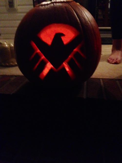 ohskye:  My shield pumpkin :) there is suppose to also be a hydra one but 2 hours later and 3 failed attempts I gave up