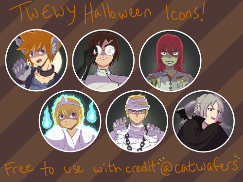 happy halloween!! here are some icons of the og twewy kids, free to use with credit!! hope you all h
