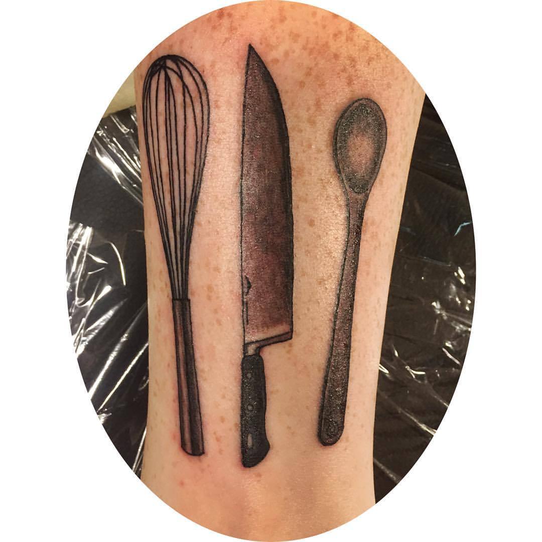 Tattoo uploaded by Stacie Mayer  Wooden spoon by Maggie Cho Brophy  blackwork linework MaggieChoBrophy spoon wooden utensil fineline   Tattoodo