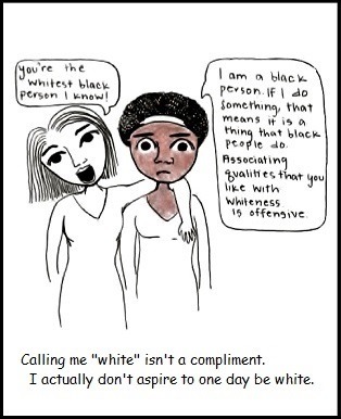 microaggressions:  Another installment of Brown in Kansas, a cartoon series by Steffany