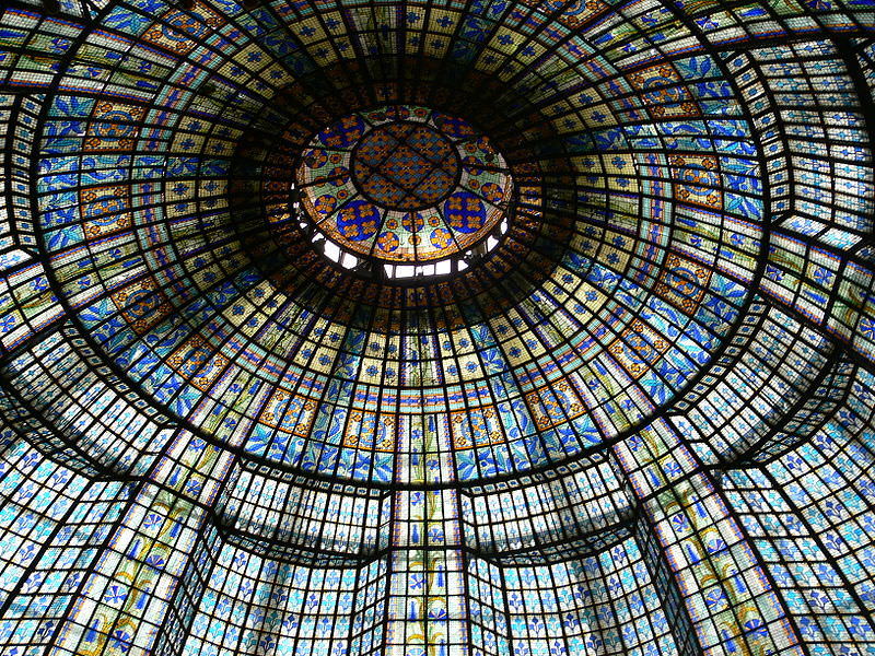 vimyvickers:  Gorgeous stained-glass skylight ceilings in the Art Nouveau style,