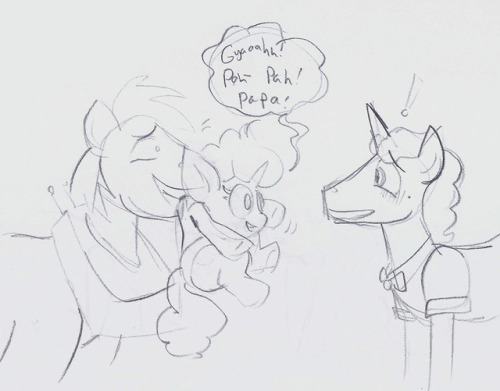 An older sketch set a few months after Three Steps Back. Big Mac tries (somewhat successfully) to ease the tension between him and Flim by teaching Hez to say “Papa”! 