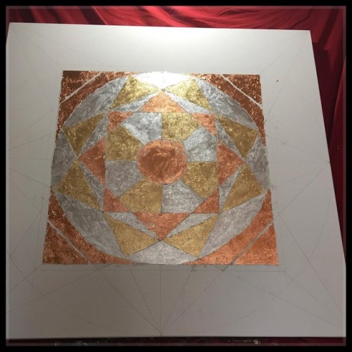 Experimenting with foil under painting. #wip #painting #goldleaf #foil #foilart #underpainting #mand