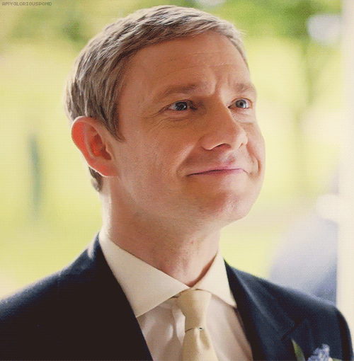 amygloriouspond:   Gratuitous Sherlock GIFs  John bouncing around Sholto like a puppy,