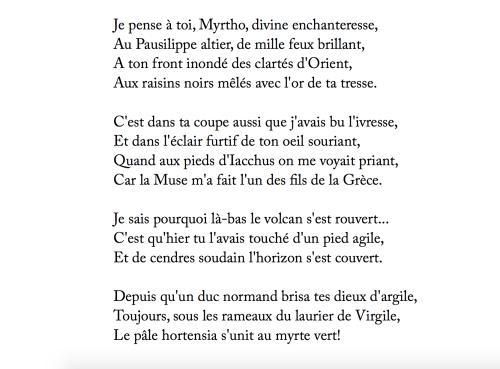 Myrtho, Gérar de Nerval.