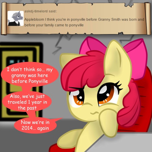 asklittleapplebloom:  ???: This is the last time you’ll see THAT Apple…askbananapie, askaponywithbraces & askwintergraphitepony  xP