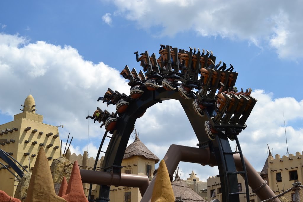 Black Mamba (Phantasialand)
“ B&M Inverted Coaster
Length: 2,519.7 ft
Height: 85.3 ft (88.6 ft Drop)
Inversions: 4
Speed: 49.7 mph
”
Photo by Kevin Schmitz.