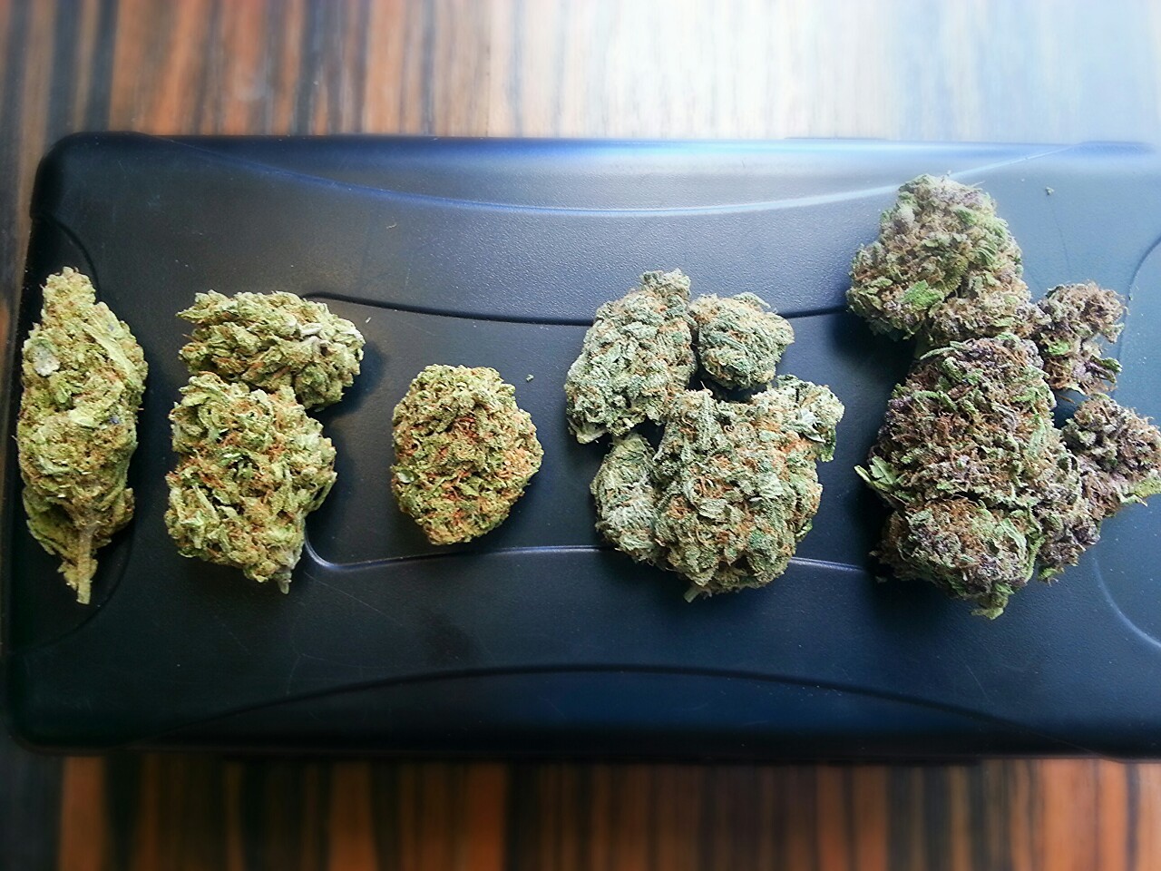 ciryl:  Lemon Kush, Blue Dragon, Girl Scout Cookies, Sour Diesel and Purple Kush