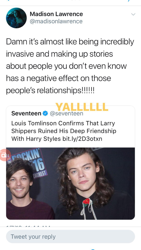 Saw This And Wanted To Share It, Because Stop Shipping Celebrities, When They Tell You To Stop. It Makes