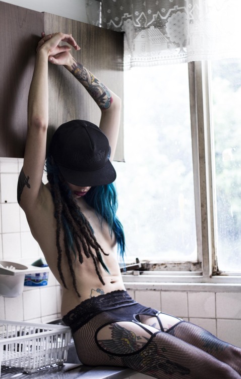 jaimetenad:  Model: Wolf Suicide Shirt & Hat; Sacrifice Street Wear Mx