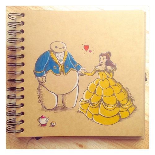 thepsychoemoreport:thenewdisneyprincess:Some adorable art from DeeeSkye on Deviant Art of Baymax