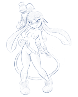 needs-more-butts:  Had some requests for a nude version of the Inkling girl I drew the other day, so here you go.  &lt; |D’‘‘‘