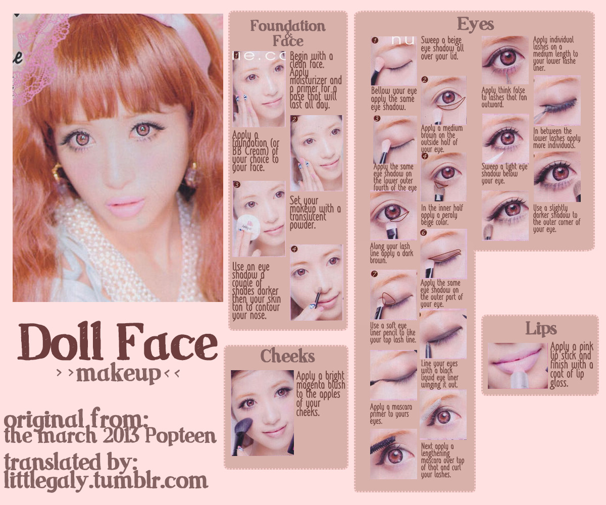 Doll Face Makeup tutorial from the March 2013... | Little Galy