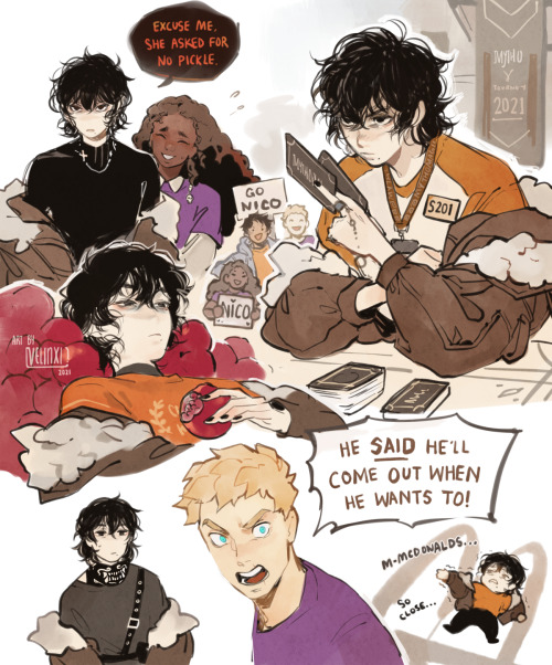 velinxi: percy jackson doodles again (mostly nico)congrats on the new nico book!