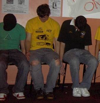 trancedmen:  Cute guys go under at a stage show. 