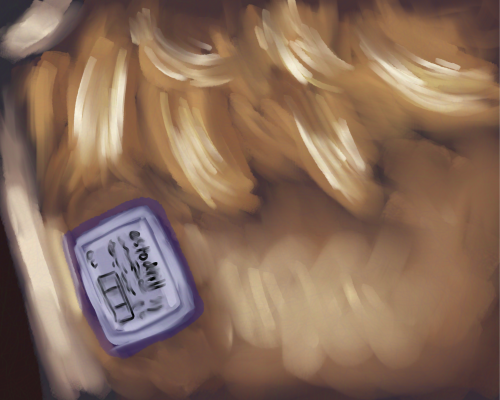 gaeilge: paiste hormon ar muineal fan bui
english: a hormone patch on a faun's neck