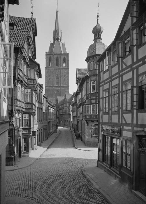 (via Medieval town of Hildesheim, Lower Saxony, Germany. Once one of the most picturesque and pristi