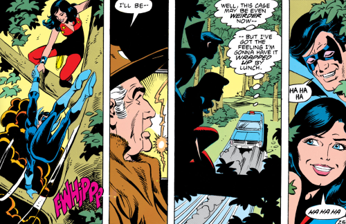 New Teen Titans v2 #32Dick and Donna being super cute.But if anyone can figure out what they’r