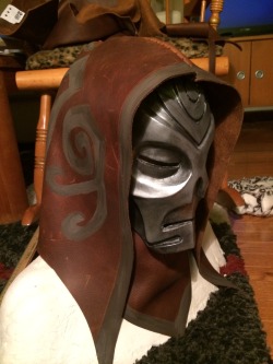 jaguars-soul:  Almost done the dragon priest mask and hood. Just need to file down the openings to the eyes and mouth better and some touch up paint and it’s good to go! 