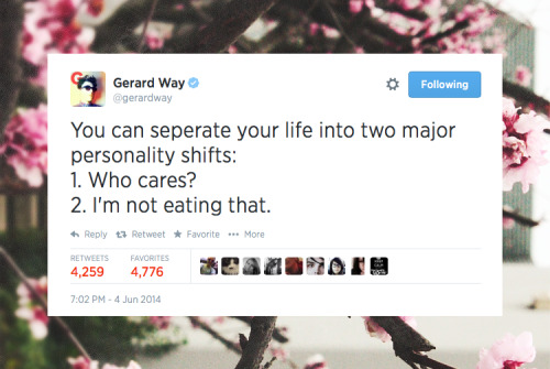 hbbits:  Some of my fave Gerard Way tweets (x) 