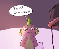 dailylifeofspike:  Nailed it.(A little thing while I try to finish a bigger thing \0/)  &gt;w&lt; Oh Spike, you little dork &lt;3