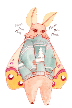 pivlywhip: To get into the spirit of the Holidays, please enjoy mothman eating his own Christmas Sweater