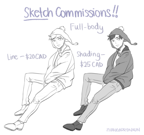 [ Reblogs greatly appreciated!! ]Heeeeeeyyy!!! I’m opening for sketch commissions right n