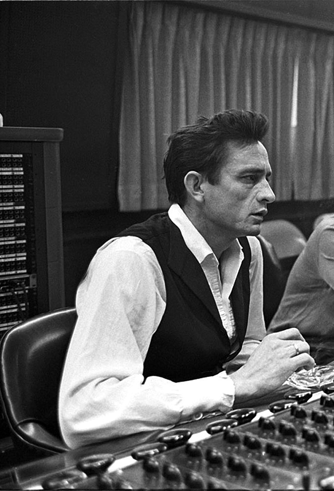  Johnny Cash in the studio, 1965.   