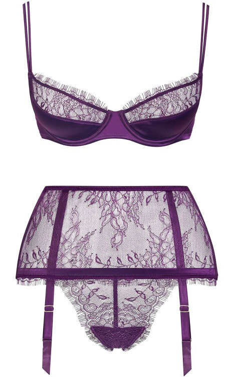 Martysimone:  Maison Close | Villa Satine • In Purple Eyelash Lace + Satin