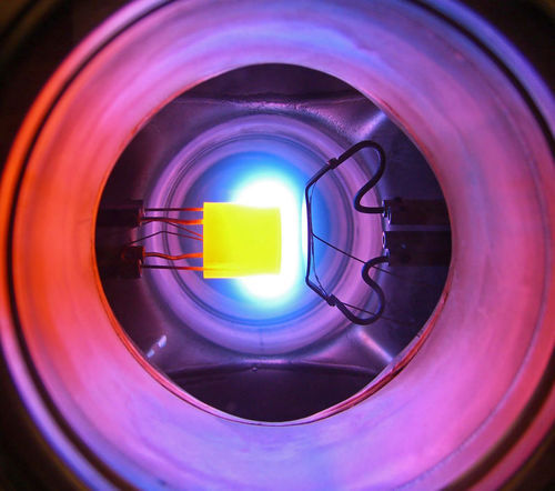 spaceplasma:  Closing in on Thermionic Power  This is an experiment in the direct conversion of heat to electricity. Practical applications of this device could allow any high-temperature waste heat (such as on the surface of re-entry vehicles, scram-jet