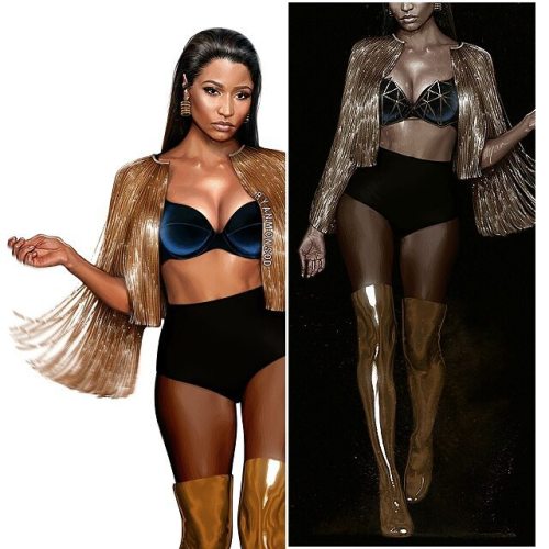 ryanmonsod:  I’m kind of in a Mad Max Auntie Entity mood #nickiminaj #givenchy fringe #fashion #illustration 