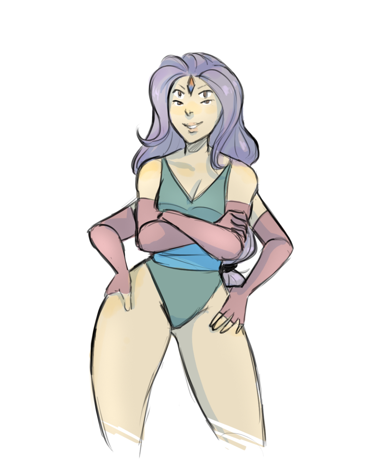 demdoodles:  More rarijack gem fusion stuff (second gem is on her back) Ametrine