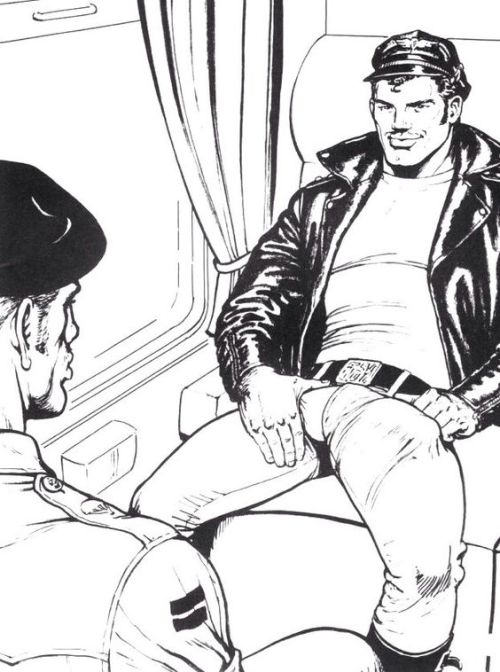 creativespark:Tom of Finland, from Kake #16, Sex on the Train, 1974